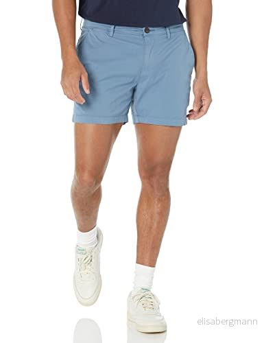 Amazon Essentials Herr Slim Fit 5 tum platt framsida komfort stretch chino kort (tidigare Goodthreads), blå, 33 191770811887