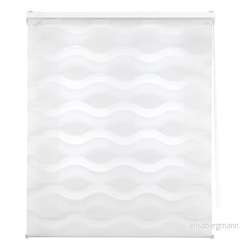 INTERBLIND Elegant gardin för natt och dag storlek 80 x 180 rullgardin tygstorlek 77 175 enkel att installera vit 8434363578098