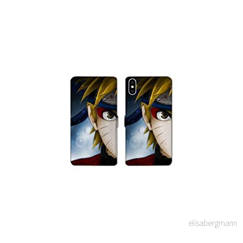RV läderfodral plånbok för Samsung Galaxy A01 Manga Naruto vit 3614849794364