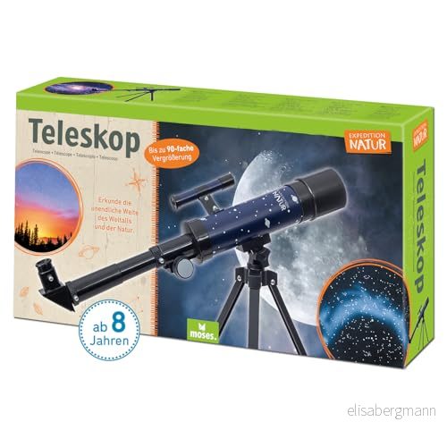 moses. Expedition naturteleskop, teleskop startset för barn med upp till 90 x förstoring, ingångsteleskop stativ, bärbart utomhusteleskop resor 4033477098832