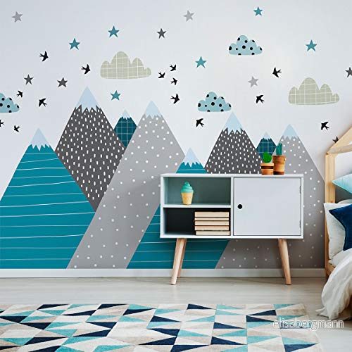 Väggklistermärke barn dekoration jätteskandinaviska berg för Janeka baby sovrum 55 x 110 cm 5415231095315 Väggklistermärke barn dekoration jätteskandinaviska berg för Janeka baby sovrum 55 x 110 cm 5415231095315