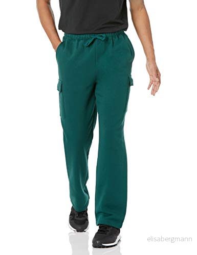 Amazon Essentials Herr cargo fleece sweatpants mörkgrön, Large 195111268361