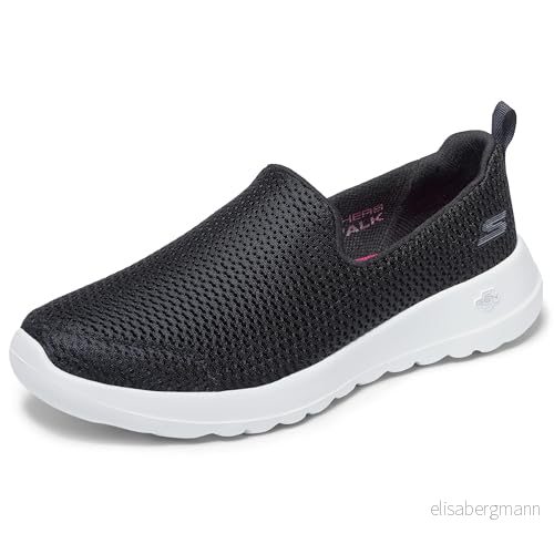 Skechers Dam Go Walk Joy Sneaker, svart/vit, 9.5 Wide 191665370253