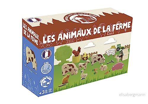 Jeujura Farm Animals Byggspel, Multifärg (J8270) 3225280827001