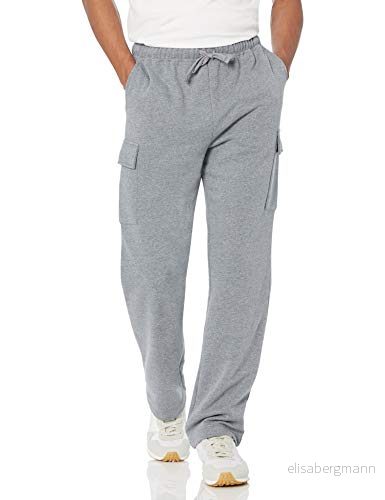 Amazon Essentials Herr cargo fleece sweatpants ljusgrå ljung, Large 195111268552