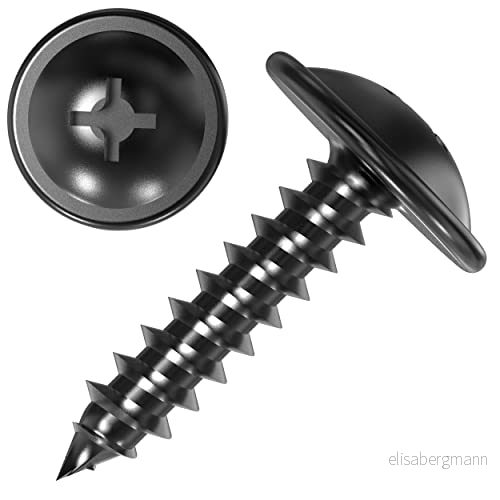100 AUPROTEC plåtskruvar korsfördjupning platt huvud med skiva svart galvaniserat 4,8 x 22 mm 721246469528 100 AUPROTEC plåtskruvar korsfördjupning platt huvud med skiva svart galvaniserat 4,8 x 22 mm 721246469528