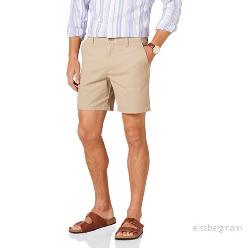 Amazon Essentials herr Slim Fit 7" stretch chinos shorts, solbränd, 29 197153019505