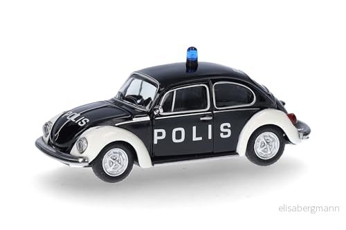 Herpa VW Bubblan 1303 "Polis" (Sverige), skala 1:87, tysk modell, samlarobjekt, plastfigur 4013150097390