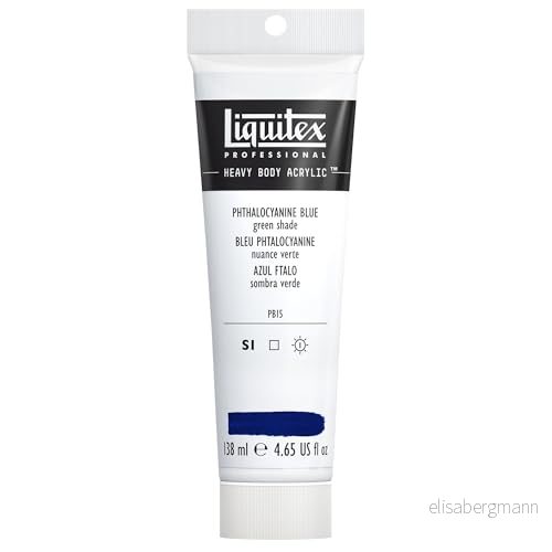Liquitex 1047316 professionell tung kropp akrylfärg i konstnärskvalitet med utmärkt ljusäkthet en smutsig konsistens, 138 ml rör ftaloblå (grön) 94376922738