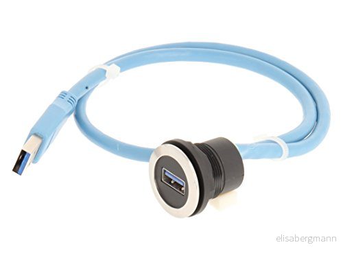 Handtag 23.001.562 USB3.0 uttag rostfritt stål, 1 x USB typ A, kabel längd 60 cm och kontakt A 4251478415612