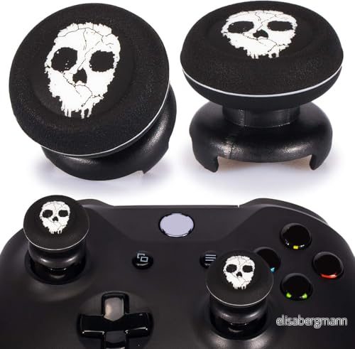 Playrealm FPS Thumbstick Extender & Printing Gummi Silikon Greppskydd 2 Set för Xbox serierna X/S och One kontroll (Ghost) 619191652822