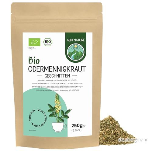 Alpi Nature Agrimony te ORGANIC 250g från Nature, löst te, organisk agromoniört torkad och skuren, Agrimonia Eupatoria för beredning av agromonite örtte 4262359965744