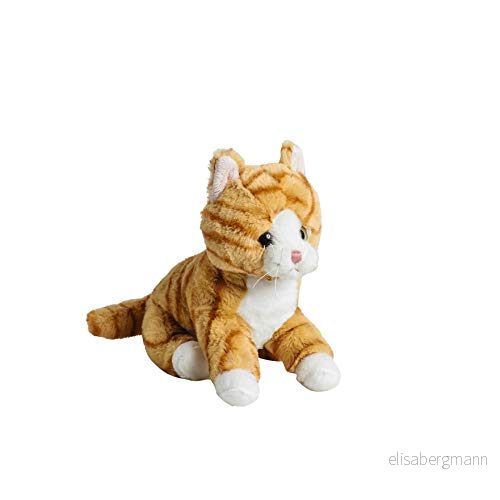 Molli Toys Mollis gosedjur gosig katt 20 cm plyschdjurkatt för barn mjukt mjukisdjur och spädbarn (orange) 7340042379492