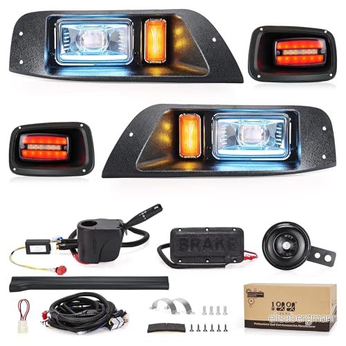 10 L0 L golfvagnsstrålkastare kit för EZGO TXT 12 V/36 V/48 V (1995201) golfvagn gata lagligt ljuskit med dagsljus/lågstråle blinkers bromsljus 688209790320 10 L0 L golfvagnsstrålkastare kit för EZGO TXT 12 V/36 V/48 V (1995201) golfvagn gata lagligt ljuskit med dagsljus/lågstråle blinkers bromsljus 688209790320