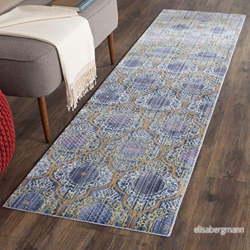 Safavieh Craft Art inspirerad inomhusvävd löparmatta, Valencia kollektion, VAL106, i lavendel/guld, 69 x 244 cm för vardagsrum, sovrum eller annat inomhusutrymme 889048000117