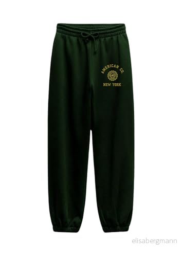 AMERICAN COLLEGE USA Chinos joggingbyxor sport varma kläder blandade män och kvinnor casual modell ACJOGW4 mörkgrön S, Färg: grön, S 3666052653273