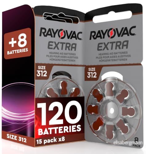 120 Hörapparat Batteri Rayovac Extra Storlek 312. 15x8 Batterier för Hörapparater 8057592634498