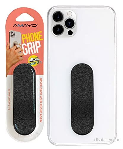 Amayo Grip Mobilhållare originalet fingerhållare till mobiltelefonen, mobilställ med grepp, mobilring (matt, svart) 6424429247749