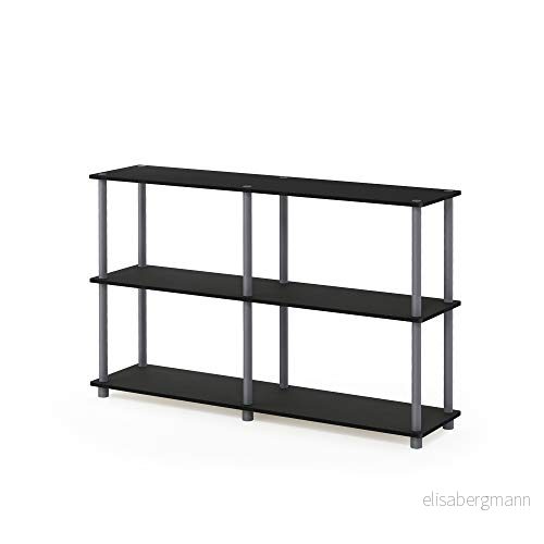 Furinno Besi 4 x 2 industriella mångsidiga hyllor displayställ med metallram, valnötsskydd 840308805897