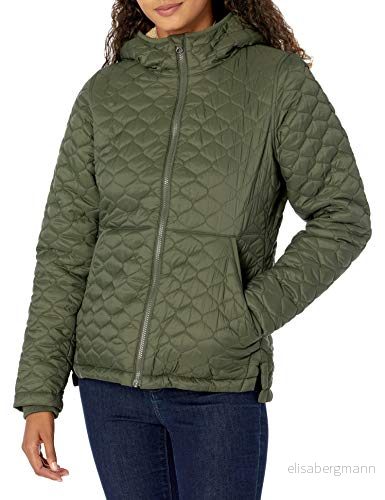Amazon Essentials lättviktig vattentålig sherpa fodrad puffjacka med huva, oliv, Large 195111125145