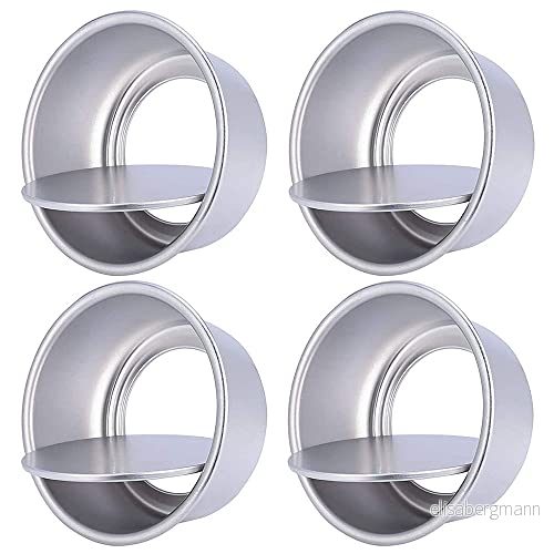4 delar rund tårtpanna, djup bakplåt i aluminium, aluminiumlegering för tårta, kakform, bakform av aluminiumlegering, med lös bas, bröllop, födelsedag, jul 761989034201