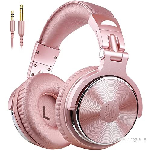 OneOdio Hi Res Over Ear Headphones Wired Closed DJ Studio for Monitoring and Mixing Soft Protein Leather Cups, Noise Isolation, 90 Rotatable Cover, Portable (Rose Gold)… 680904788756