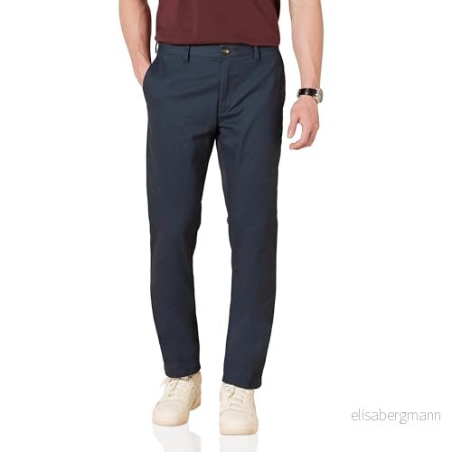 Amazon Essentials mäns slim fit skrynkelbeständig platt framsida chinos byxa, marinblå, 40 W x 34 L 191770237762