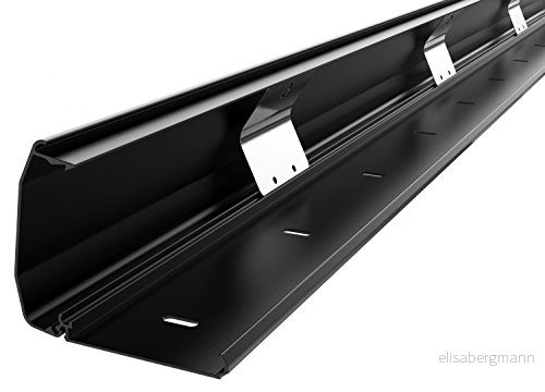 RICOO Kabelkanal av aluminium 110 cm vikmekanism universell Z1110 B kabelsystem för golv och vägg vägglist kabelklämma toppmontering kabelränna kabelkanal, svart 4260201865778