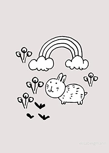 Scribble bunny storlek: 50 x 70 cm komar, väggmålning, affisch, konsttryck (utan ram), PURE butik 4055065173820