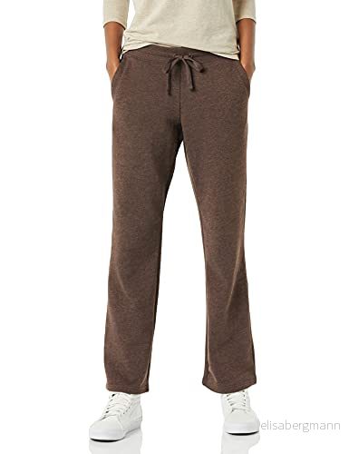 Amazon Essentials fleecebyxor med raka ben för kvinnor (finns i plusstorlek), choklad, Large 195111699936