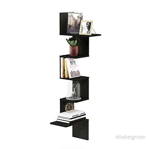 Furinno Rossi Modern 5 nivåer vägg flytande hörnhylla, espresso 816718027723