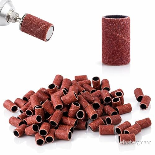 LALILL 100 stycken Slipkåpor korn 180 sliphylsor slipband borrsanding slipkepsar Foot Care Bands Mandrell nagelfräs fäste för manikyr pedikyr nagelkonst nagelvård 5905072860857