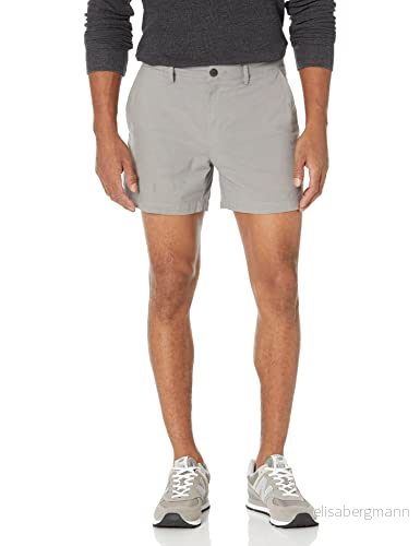 Amazon Essentials lätta och bekväma slim-fit oxford-stretchshorts, 13 cm, metalliskt silver, 36 W 191770813331