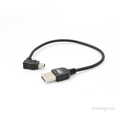 System S Mini USB kabel 90 graders vinklad vinkelkontakt datakabel laddningskabel 20 cm 4250822985887
