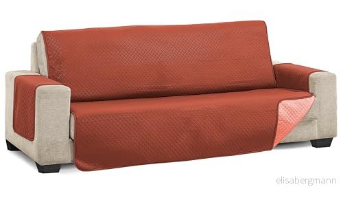 Martina Home quiltat sofföverdrag, tegel/korall, 2 sitsig 8435577693386