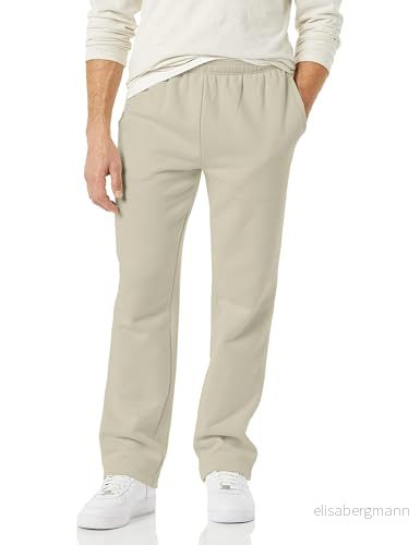 Amazon Essentials Fleece sweatpants för män (finns i stora och långa), benvit, Small 195111636139