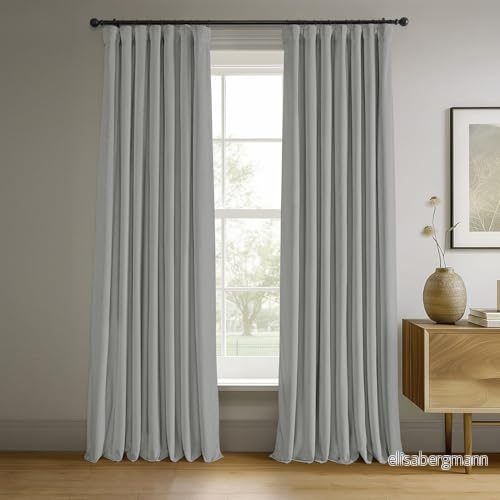 HPD Half Price Drapes Mörkläggningsgardin, signaturfärger, sammet, termiska, 1 panel, stångficka, isolerande, för vardagsrum och sovrumsfönster, 127 B x 274 L cm, grön (Hunter Green) 706795741417