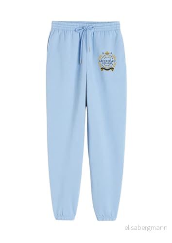 AMERICAN COLLEGE USA Chinos joggingbyxor sport varma kläder blandade män och kvinnor casual modell ACJOGW5 Sky Blue S, turkos, S 3666052652177