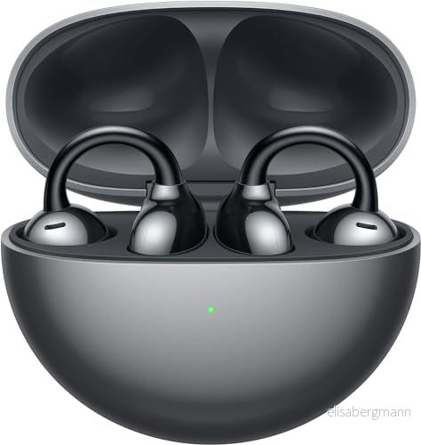 HUAWEI FreeClip, innovativ klippdesign, intensiv lyssningsupplevelse med öppen öron, AI bakgrundsljudsdämpning vid samtal, superlång batteritid, Android &iOS, tysk version, svart 6942103114564