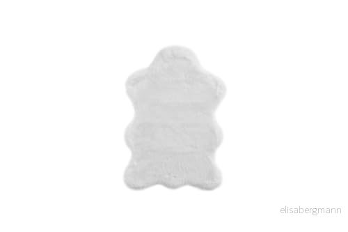LUXOR levande fuskpäls coste fluffig matta sovrum perfekt för användning som sängmatta set om 2 55 x 80 cm vit 4002398210128