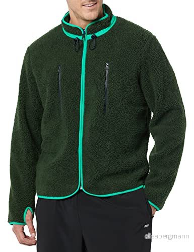 Amazon Essentials Teddy Fleece Jacka med hel dragkedja, mörkgrön, Medium 192912389769