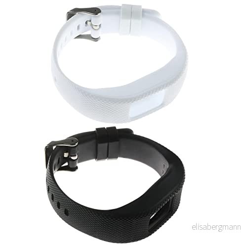 2 st klockarmband ersättning kompatibel med Vivofit 4 155220 mm 160250 TPU i svart vit, 155 220mm, Gummi 4894905009048