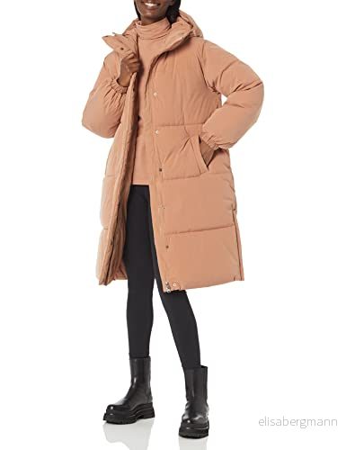 Amazon Essentials överdimensionerad lång pufferjacka för kvinnor (finns i plusstorlek), ljusbrun, liten 196433808686