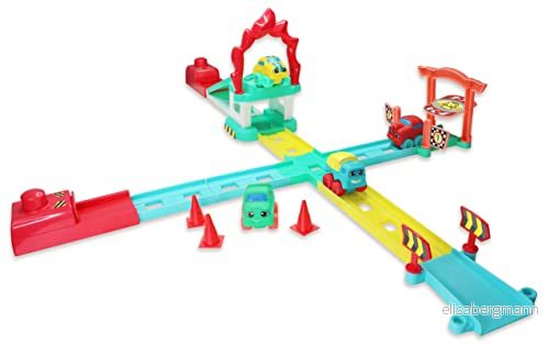 JC TOYS Mitt första spår för bilar Lots to Play Toys, inkluderar 4 bilar, och ramp, främjar fantasi kreativitet, flerfärgad, unisex, 18 månader, 81508 43657815085