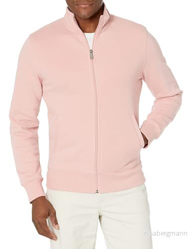 Amazon Essentials herr full zip fleece mock neck sweatshirt, rosa, small 193548689896