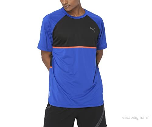 puma Herr Power Bnd Tee T shirt Galaxy Blue svart M 4060981260257