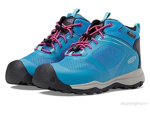 KEEN Unisex barn Wanduro Mid vattentät vandringskänga, Fjord blå fuchsia lila, 39 EU 195208239601