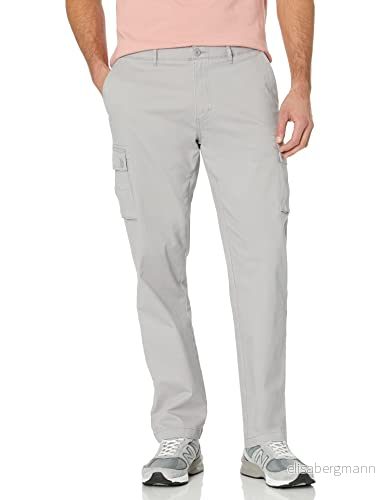 Amazon Essentials Men's Stretchiga cargobyxor med rak passform (finns i Big & Tall), Ljusgrå, 40W / 32L 191770917145
