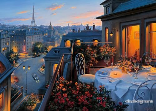 Ravensburger Paris Balkong Pussel 1000 Bitar för Vuxna, Inramningsbart, Vuxenhobbyer 70x50 cm 4005555006565