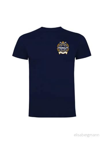 AMERICAN COLLEGE USA T shirts sport andas tryckta unisex kläder barn pojkar och flickor casual modell ACTSW5 Navy M, Färg: blå, M 3666052658100